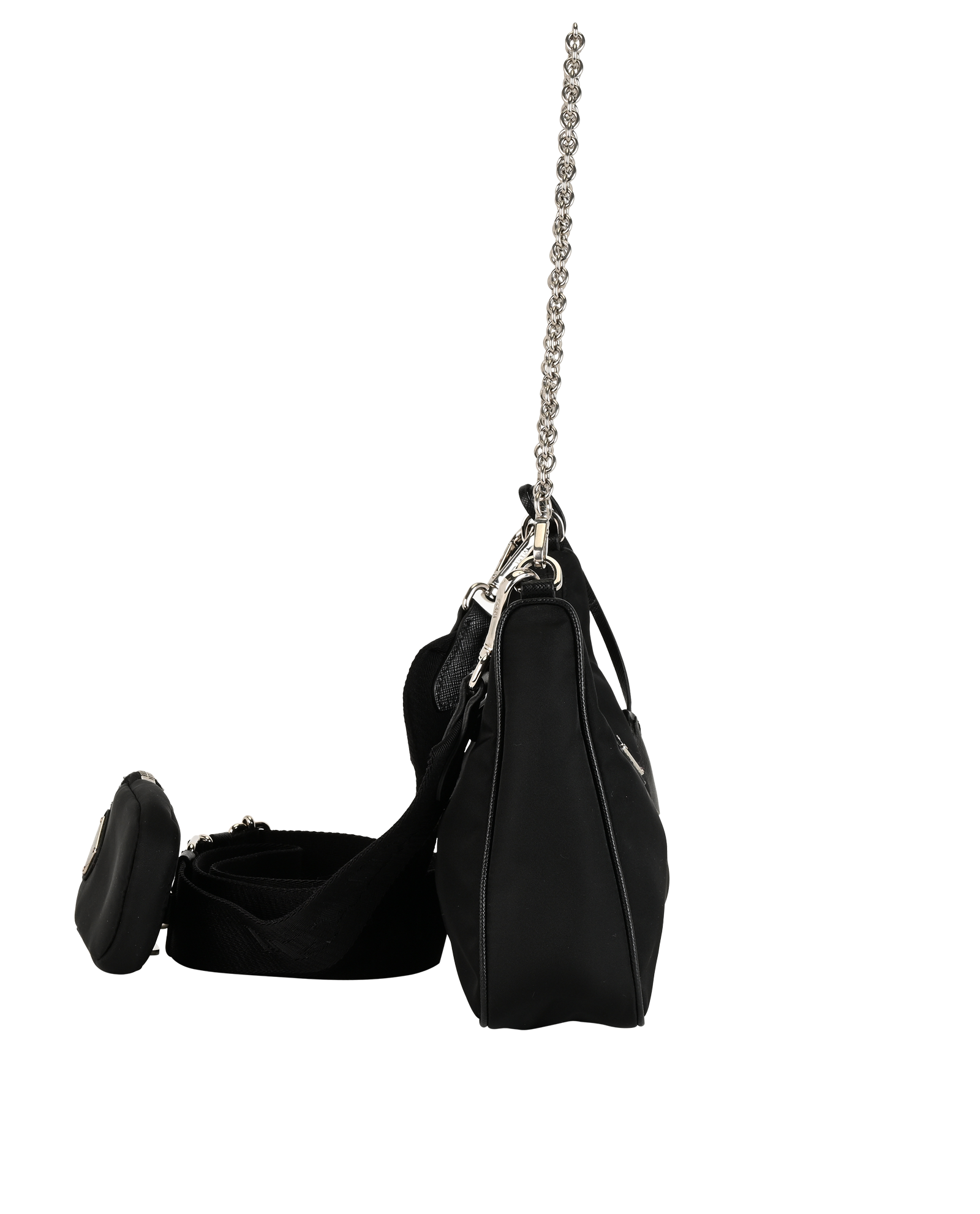 Re-Edition 2005, &pound;420, Handbags, Black, Leather/Nylon, Side view